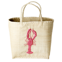 Lobster Embroidered Shopping Basket Rice DK